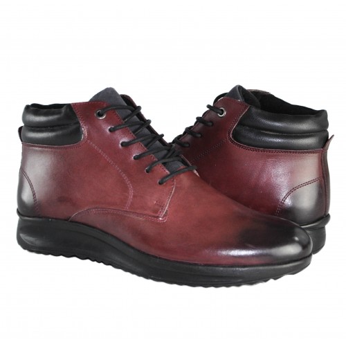 Botines de piel con degradado y cordones