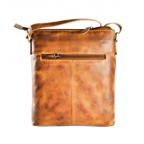 Bandolera de piel estilo vintage 26x22x4 cm NUEZ