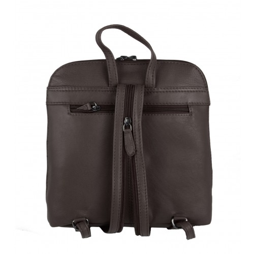 Mochila de piel natural de mujer estilo casual  25x24x6 cm