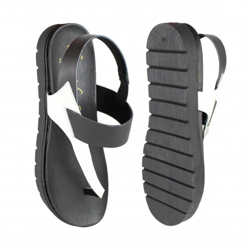 Sandalias planas de piel bicolor modelo PINGUES