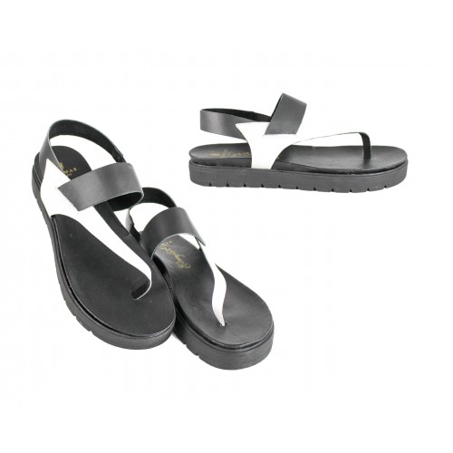 Sandalias planas de piel bicolor modelo PINGUES