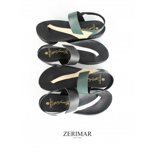 Sandalias planas de piel bicolor modelo PINGUES