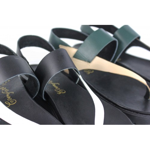 Sandalias planas de piel bicolor modelo PINGUES