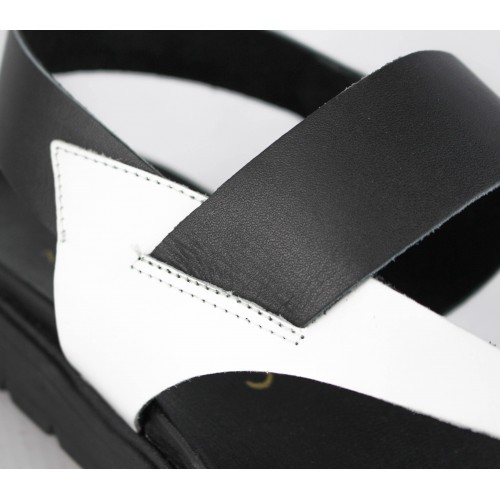 Sandalias planas de piel bicolor modelo PINGUES