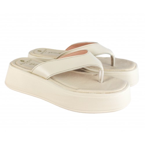 Chanclas de piel con plataforma modelo DMR