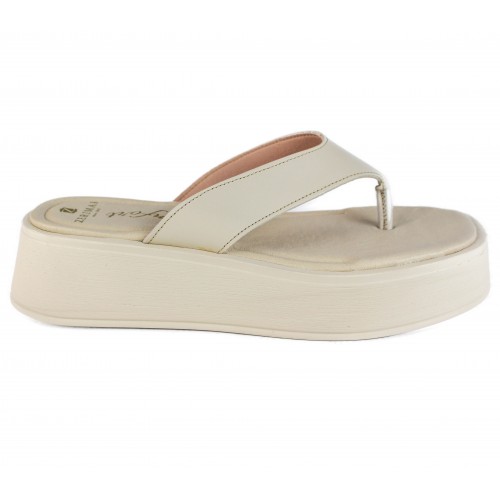 Chanclas de piel con plataforma modelo DMR