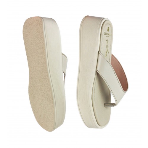 Chanclas de piel con plataforma modelo DMR