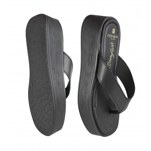 Chanclas de piel con plataforma modelo DMR