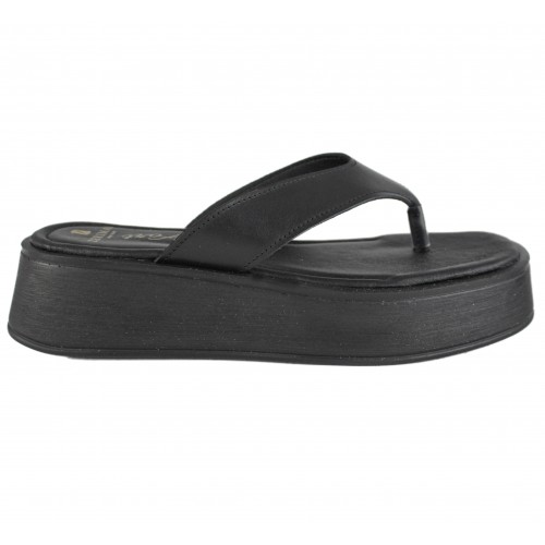 Chanclas de piel con plataforma modelo DMR