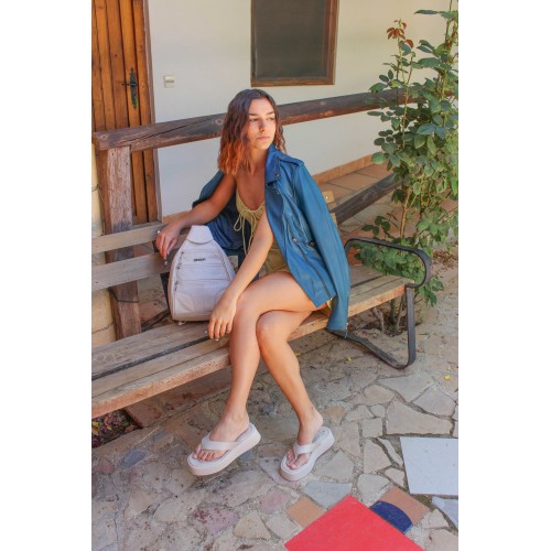 Chanclas de piel con plataforma modelo DMR