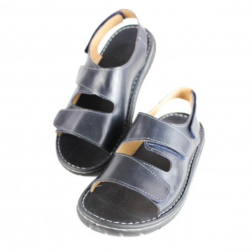 Sandalia de piel ajustable con velcro modelo JUKONO