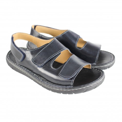 Sandalia de piel ajustable con velcro modelo JUKONO