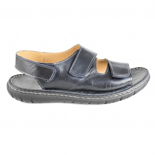 Sandalia de piel ajustable con velcro modelo JUKONO