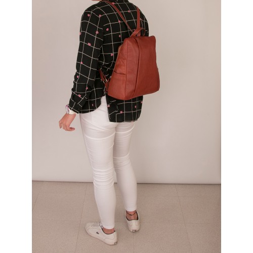 Mochila de piel natural con cierre trasero antirrobo Zerimar - 15