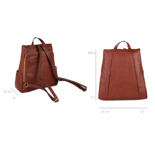 Mochila de piel natural con cierre trasero antirrobo Zerimar - 15