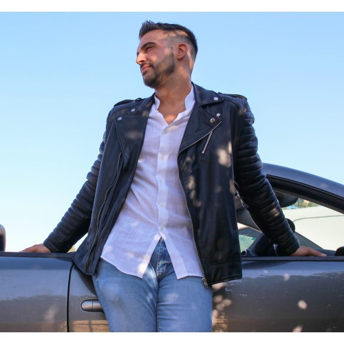 Chaqueta heavy de cuero con cremallera CAPSULA