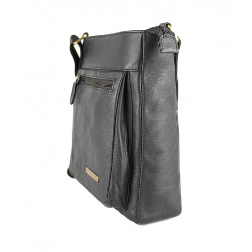 Bandolera de piel estilo vintage 26x23x7 cm GORO Zerimar - 1