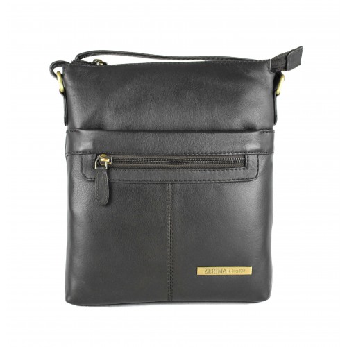 Bandolera de piel estilo vintage 26x22x4 cm NUEZ