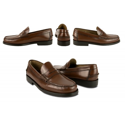 Mocasines negros de piel natural con antifaz TALLA PLUS