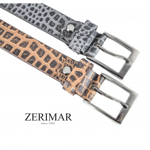 Cinturon de piel grabado modelo CRYSIS