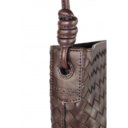 Bolso grande de piel trenzada BRAILE 48x13x28 cm