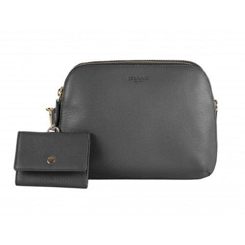 Bolso de piel con doble...