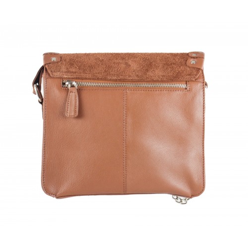 Bolso bandolera de piel con tachuelas 24x8x20 cm