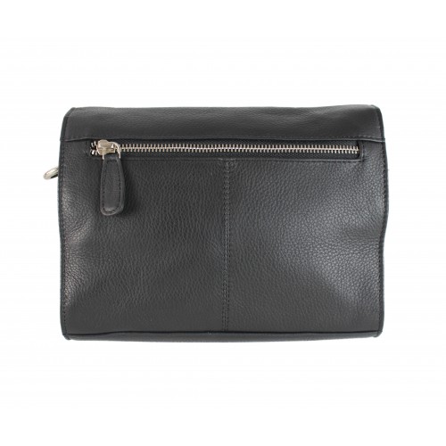 Bolso bandolera de piel detalle cadena 23x5x17 cm