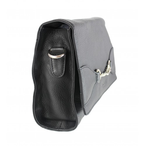 Bolso bandolera de piel detalle cadena 23x5x17 cm