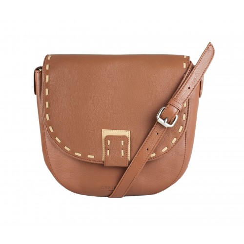 Bolso de piel detalle beige con doble asa 23x6x23 cm