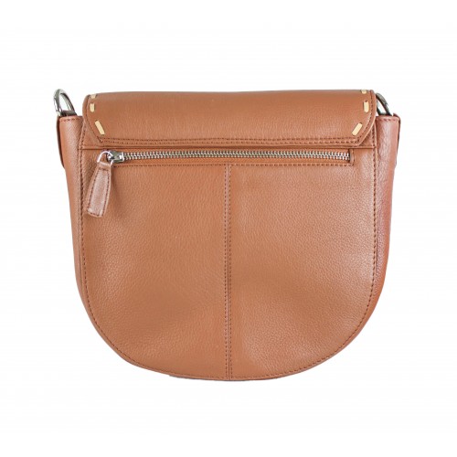 Bolso de piel detalle beige con doble asa 23x6x23 cm