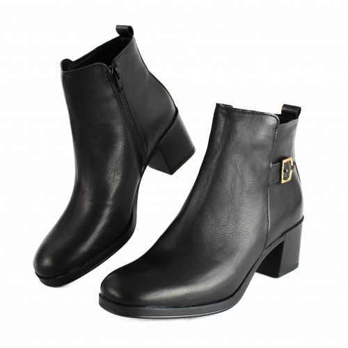 Botines de piel con tacon y cremallera modelo HIGHES