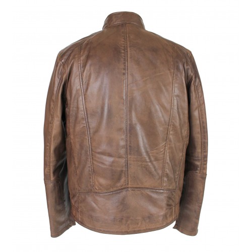 Chaqueta de piel con cremallera ROCHA