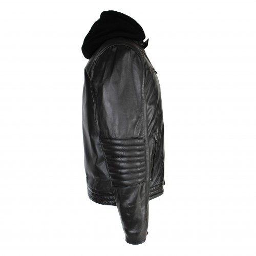 Chaqueta de piel con capucha desmontable BANDO