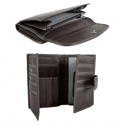 Cartera de piel multiespacio puntitos 17x12 cm