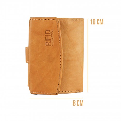 Cartera de piel con protección RFID para tarjetas 10x8x3 cm