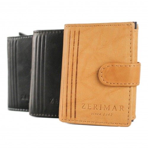 Cartera de piel con protección RFID para tarjetas 10x8x3 cm