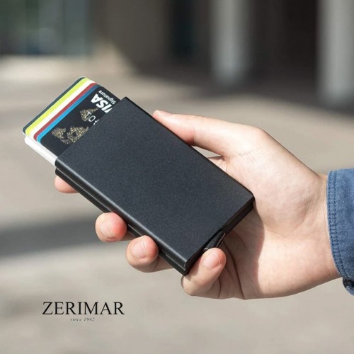 Cartera de piel con protección RFID para tarjetas 10x8x3 cm