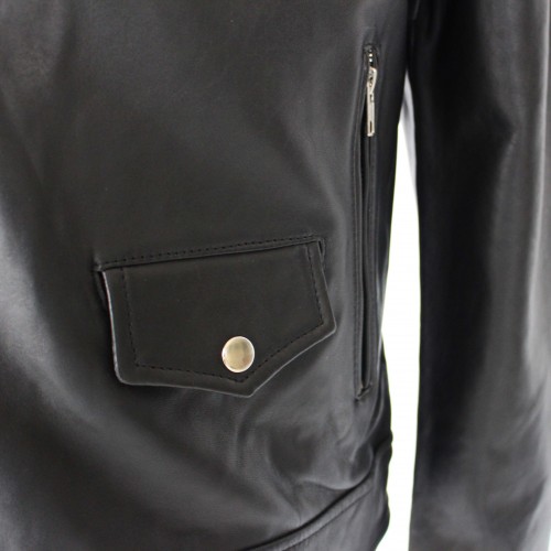 Chaqueta heavy de piel con cremallera TAUMO