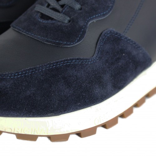 Sneakers de piel combi con detalle relieve