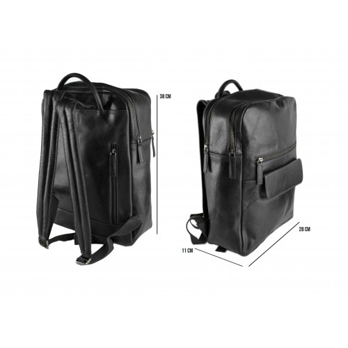 Mochila de piel natural 38x28x11 cm BLOKE