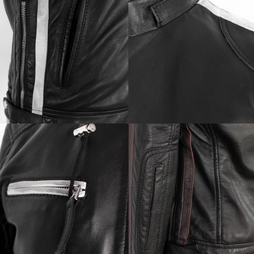 Chaqueta de piel con capucha removible BALLWO1