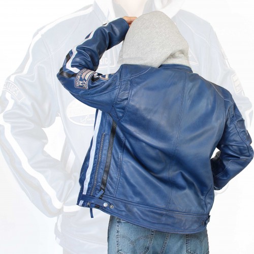 Chaqueta de piel con parches WOBALL