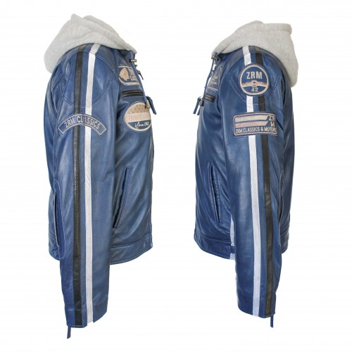 Chaqueta de piel con parches WOBALL