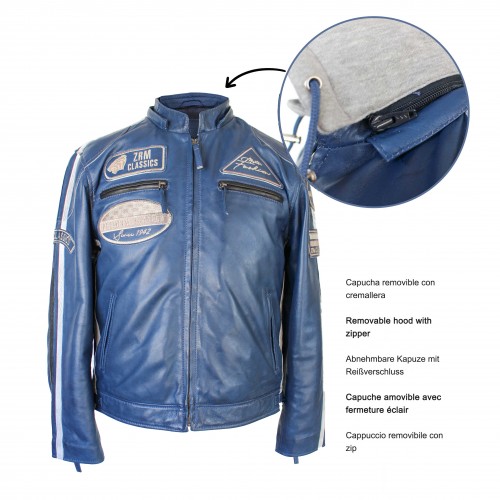 Chaqueta de piel con parches WOBALL