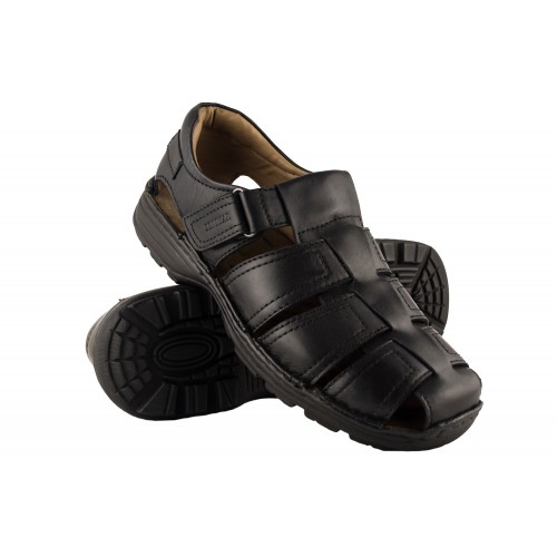 Sandalia de piel cerrada con velcro modelo KUNO