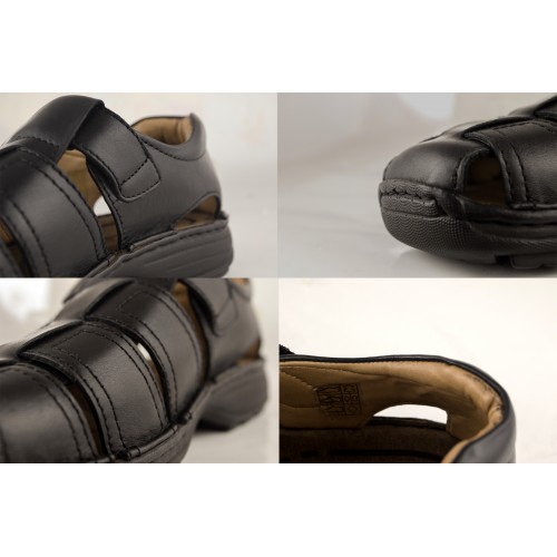 Sandalia de piel cerrada con velcro modelo KUNO