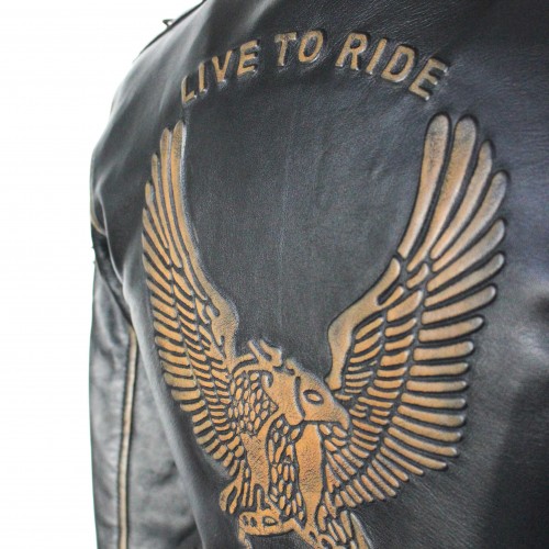 Chaqueta motera de piel modelo AQUILE