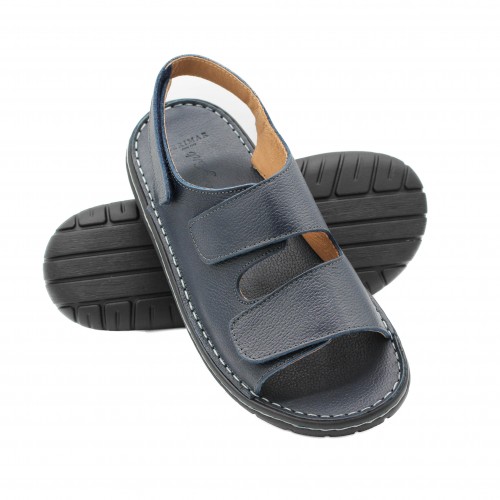 Sandalia de piel ajustable con velcro modelo JUKONO