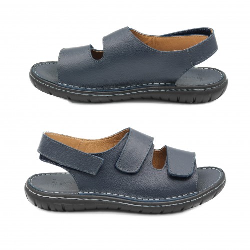 Sandalia de piel ajustable con velcro modelo JUKONO